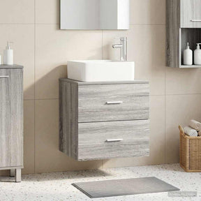 Vidaxl wandgemonteerde wastafelmeubel grijs sonoma 49,5 x 41 x 63 cm