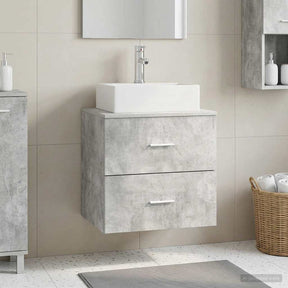 Vidaxl wandgemonteerde wastafelmeubel betongrijs 49,5 x 41 x 62,5 cm
