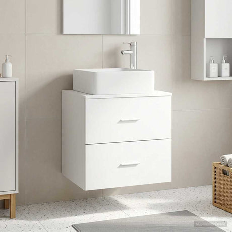 Vidaxl wandgemonteerde wastafelmeubel wit 53 x 34,5 x 63 cm