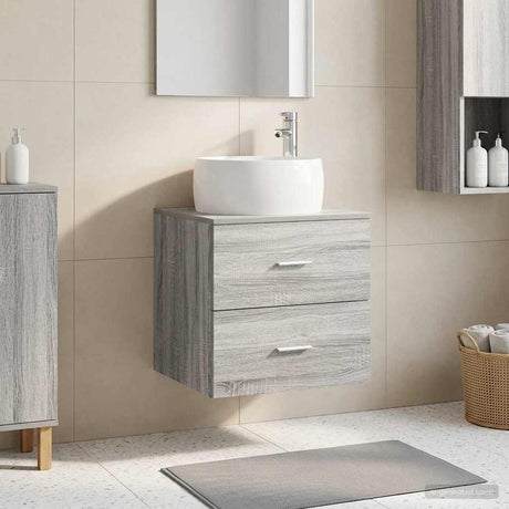 Vidaxl wandgemonteerde wastafelmeubel grijs sonoma 49,5 x 44,5 x 66 cm