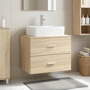 Vidaxl wandgemonteerde badkamerkast sonoma eiken 62,5 x 44,5 x 50 cm