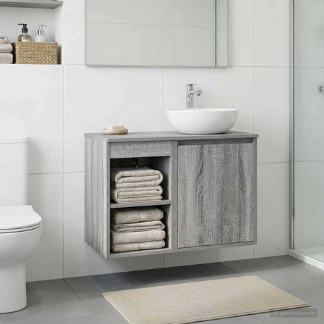 Vidaxl badkamerkast tussenin grijs sonoma 30 x 41 x 50 cm bewerkt hout