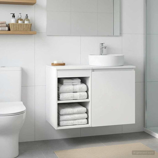 Vidaxl badkamerkast tussenin wit 30 x 44,5 x 50 cm bewerkt hout