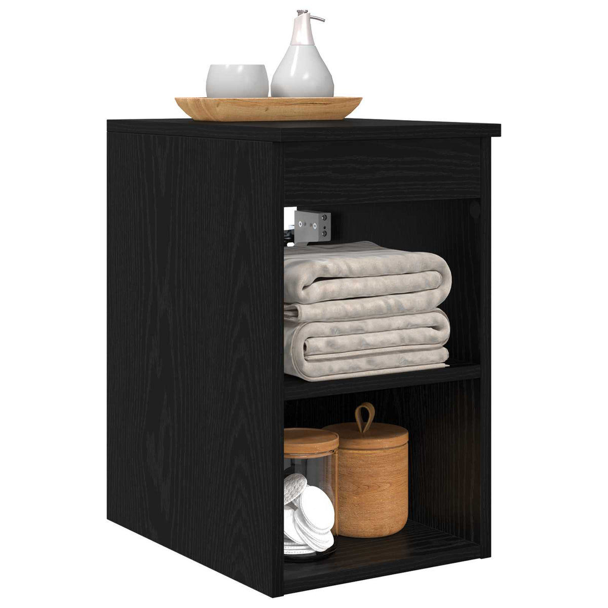 Vidaxl badkamerkast tussenin zwart eiken 30 x 44,5 x 50 cm