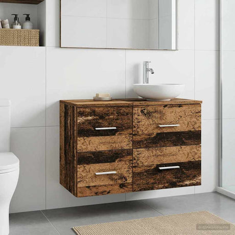 Vidaxl badkamerkast tussenin oud hout 30 x 35 x 50 cm bewerkt hout