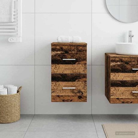Vidaxl badkamerkast tussenin oud hout 30 x 35 x 50 cm bewerkt hout