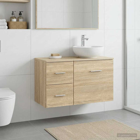 Vidaxl badkamerkast sonoma eiken 30 x 41 x 50 cm bewerkt hout