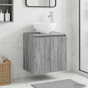 Vidaxl wandgemonteerde wastafelmeubel grijs sonoma 49,5 x 35 x 63 cm