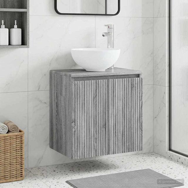 Vidaxl wandgemonteerde wastafelmeubel grijs sonoma 49,5 x 35 x 63 cm