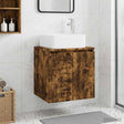 Vidaxl wandgemonteerde wastafelmeubel gerookt eiken 49,5 x 41 x 63 cm