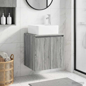 Vidaxl wandgemonteerde wastafelmeubel grijs sonoma 49,5 x 41 x 63 cm