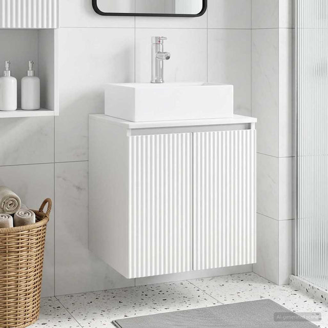 Vidaxl wandgemonteerde wastafelmeubel wit 49,5 x 41 x 62,5 cm
