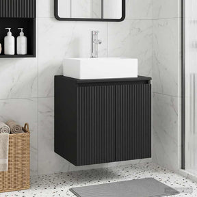 Vidaxl wandgemonteerde wastafelmeubel zwart 49,5 x 41 x 62,5 cm