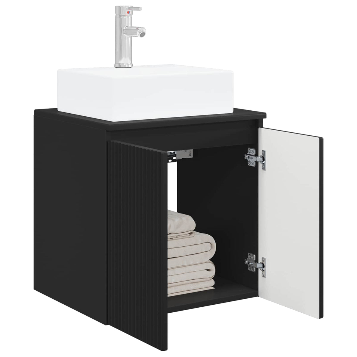 Vidaxl wandgemonteerde wastafelmeubel zwart 49,5 x 41 x 62,5 cm