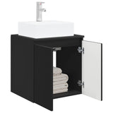 Vidaxl wandgemonteerde wastafelmeubel zwart 49,5 x 41 x 62,5 cm