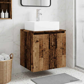Vidaxl wandgemonteerde wastafelmeubel oud hout 49,5 x 41 x 62,5 cm