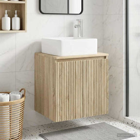 Vidaxl wandgemonteerde wastafelmeubel sonoma eiken 53 x 35 x 63 cm