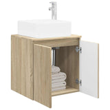 Vidaxl wandgemonteerde wastafelmeubel sonoma eiken 53 x 35 x 63 cm