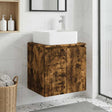 Vidaxl wandgemonteerde wastafelmeubel gerookt eiken 53 x 35 x 63 cm