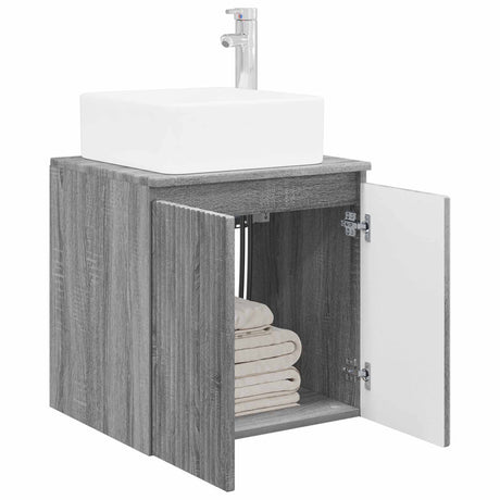 Vidaxl wandgemonteerde wastafelmeubel grijs sonoma 53 x 35 x 63 cm