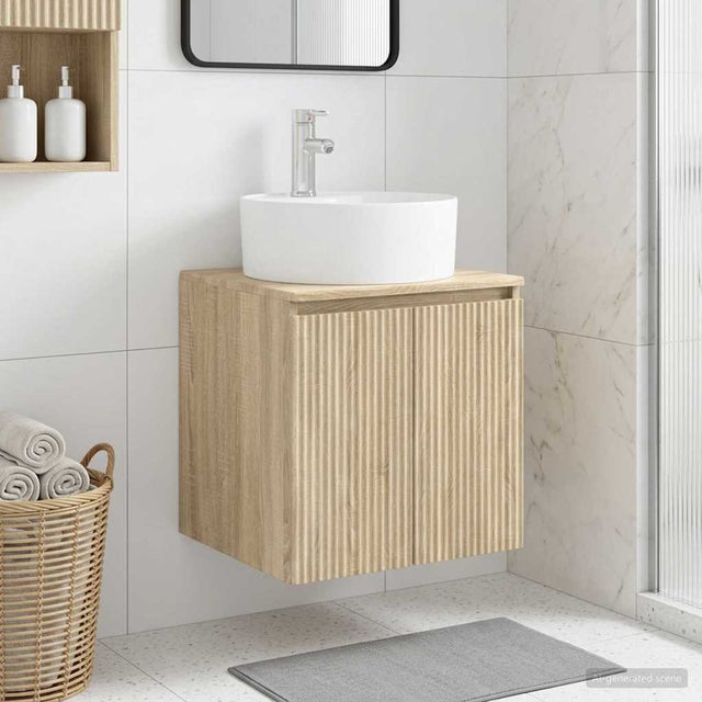 Vidaxl wandgemonteerde wastafelmeubel sonoma eiken 49,5 x 44,5 x 65 cm
