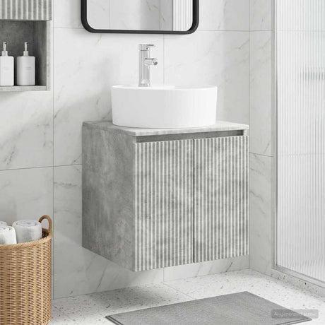 Vidaxl wandgemonteerde wastafelmeubel betongrijs 49,5 x 44,5 x 65 cm