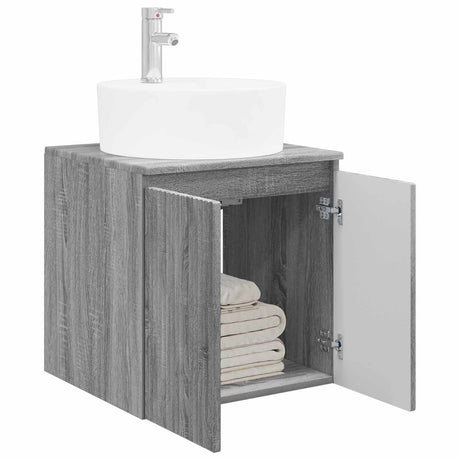 Vidaxl wandgemonteerde wastafelmeubel grijs sonoma 49,5 x 44,5 x 65 cm