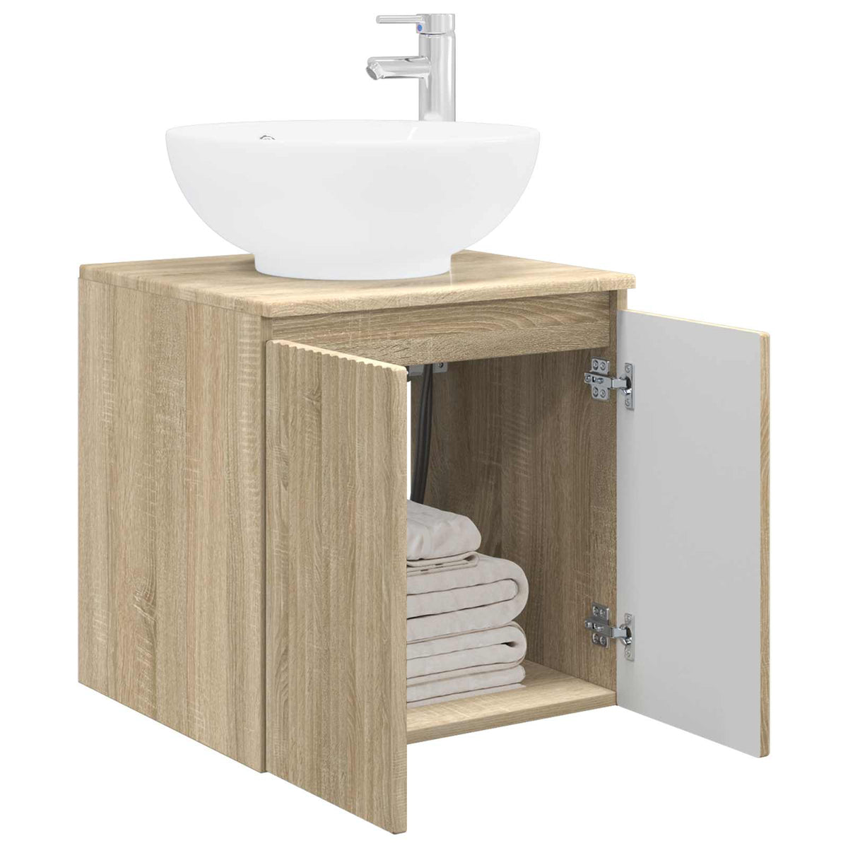 Vidaxl wandgemonteerde wastafelmeubel sonoma eiken 49,5 x 44,5 x 65 cm