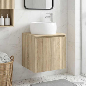 Vidaxl wandgemonteerde wastafelmeubel sonoma eiken 49,5 x 44,5 x 66 cm