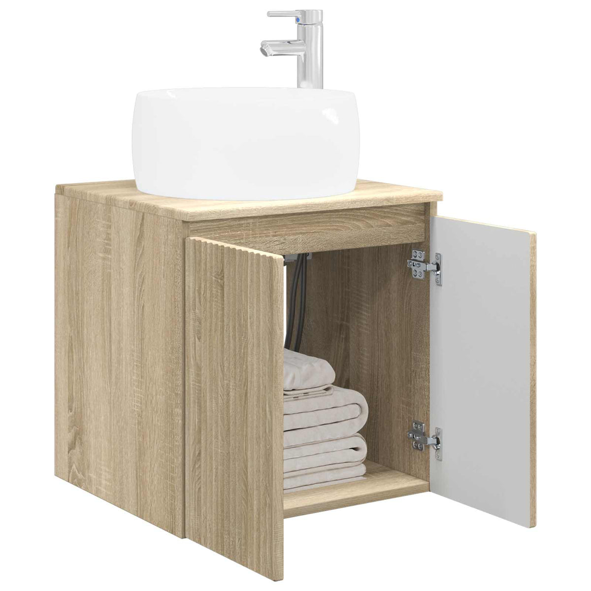 Vidaxl wandgemonteerde wastafelmeubel sonoma eiken 49,5 x 44,5 x 66 cm