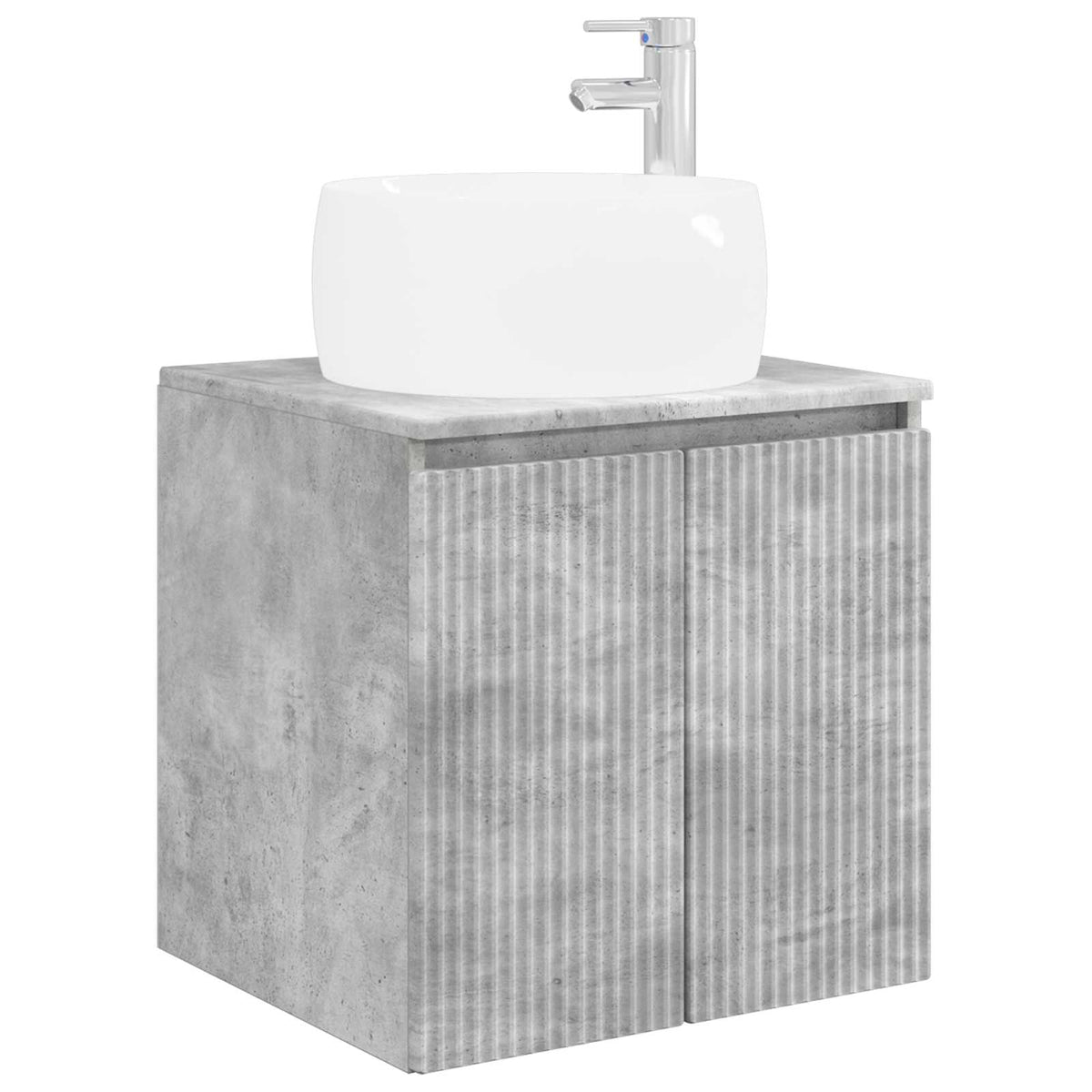 Vidaxl wandgemonteerde wastafelmeubel betongrijs 49,5 x 44,5 x 66 cm