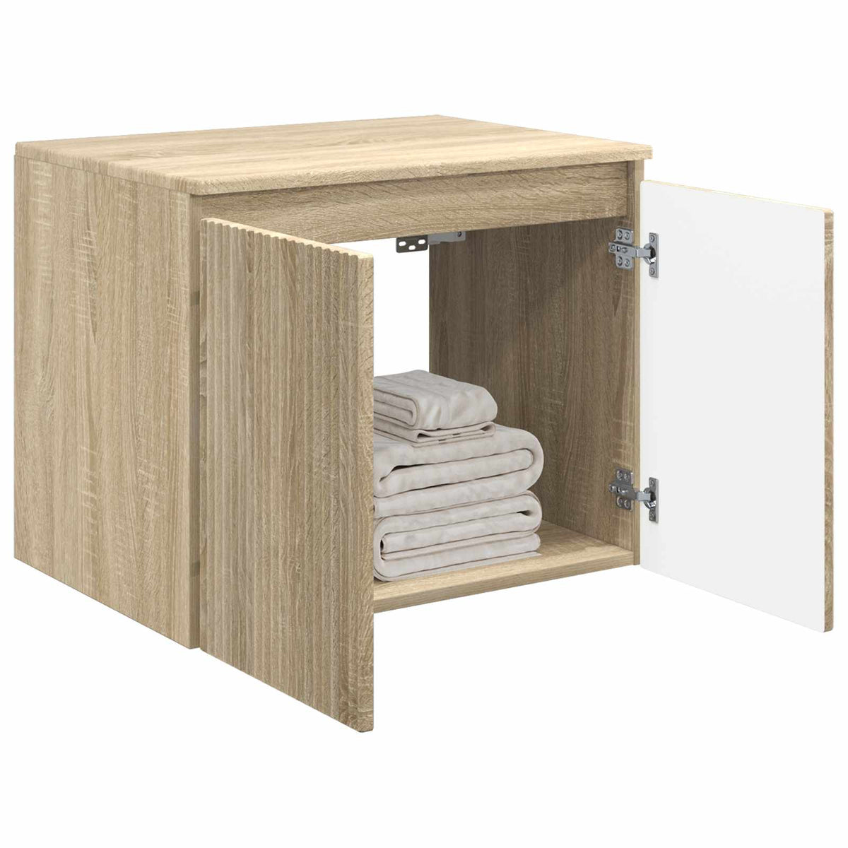 Vidaxl wand gemonteerde badkamerkast sonoma eiken 62,5 x 44,5 x 50 cm