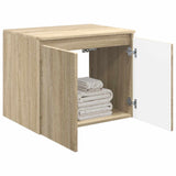Vidaxl wand gemonteerde badkamerkast sonoma eiken 62,5 x 44,5 x 50 cm