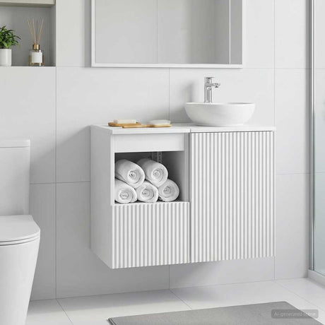 Vidaxl badkamerkast wit 30 x 35 x 50 cm bewerkt hout