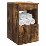 Vidaxl badkamerkast gerookt eiken 30 x 35 x 50 cm bewerkt hout