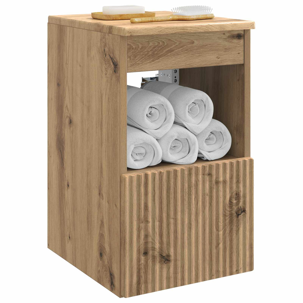 Vidaxl badkamerkast artisanaal eiken 30 x 35 x 50 cm bewerkt hout