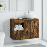 Vidaxl badkamerkast gerookt eiken 30 x 41 x 50 cm bewerkt hout