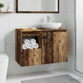 Vidaxl badkamerkast oud hout 30 x 41 x 50 cm bewerkt hout