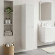 Vidaxl wand gemonteerde badkamerkast hoogglans wit 33 x 34,5 x 160 cm