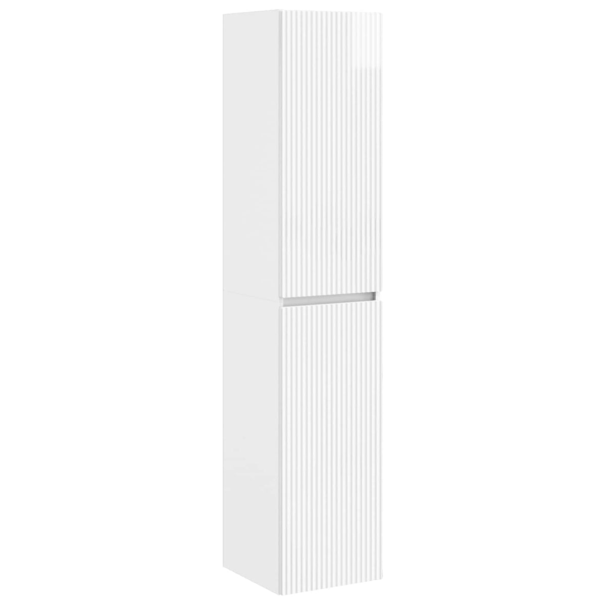 Vidaxl wand gemonteerde badkamerkast hoogglans wit 33 x 34,5 x 160 cm