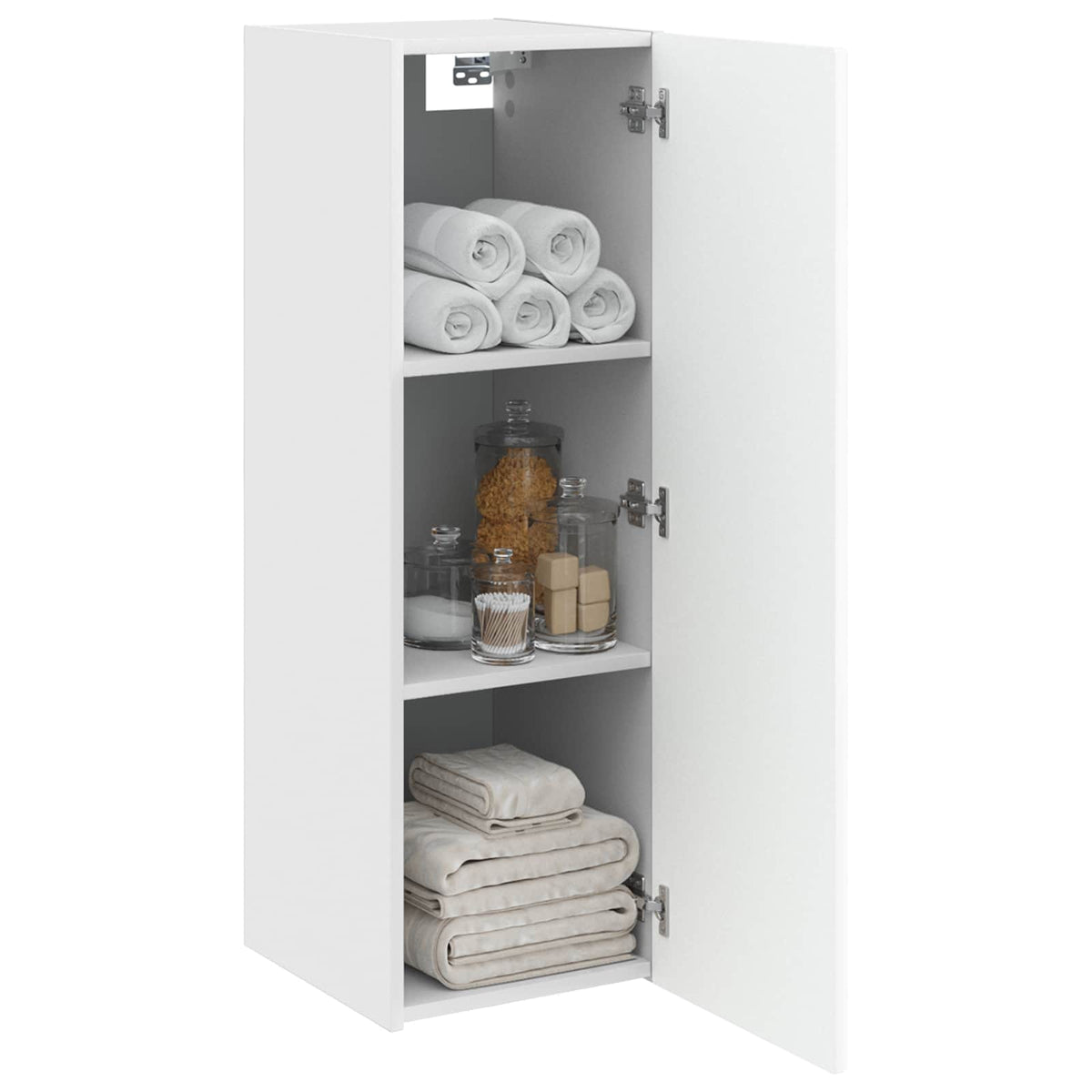 Vidaxl wand gemonteerde badkamerkast hoogglans wit 33 x 34,5 x 100 cm