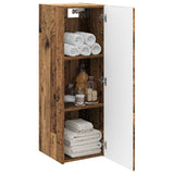 Vidaxl wand gemonteerde badkamerkast oud hout 33 x 34,5 x 100 cm