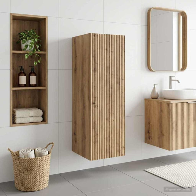 Vidaxl wand gemonteerde badkamerkast artisanaal eiken