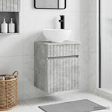 Vidaxl wandgemonteerde wastafelmeubel betongrijs 39 x 41 x 64,5 cm