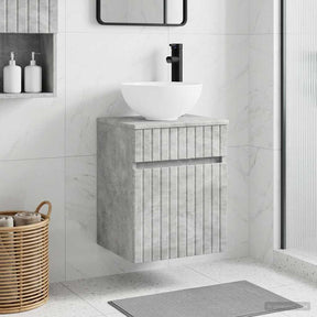 Vidaxl wandgemonteerde wastafelmeubel betongrijs 39 x 41 x 64,5 cm