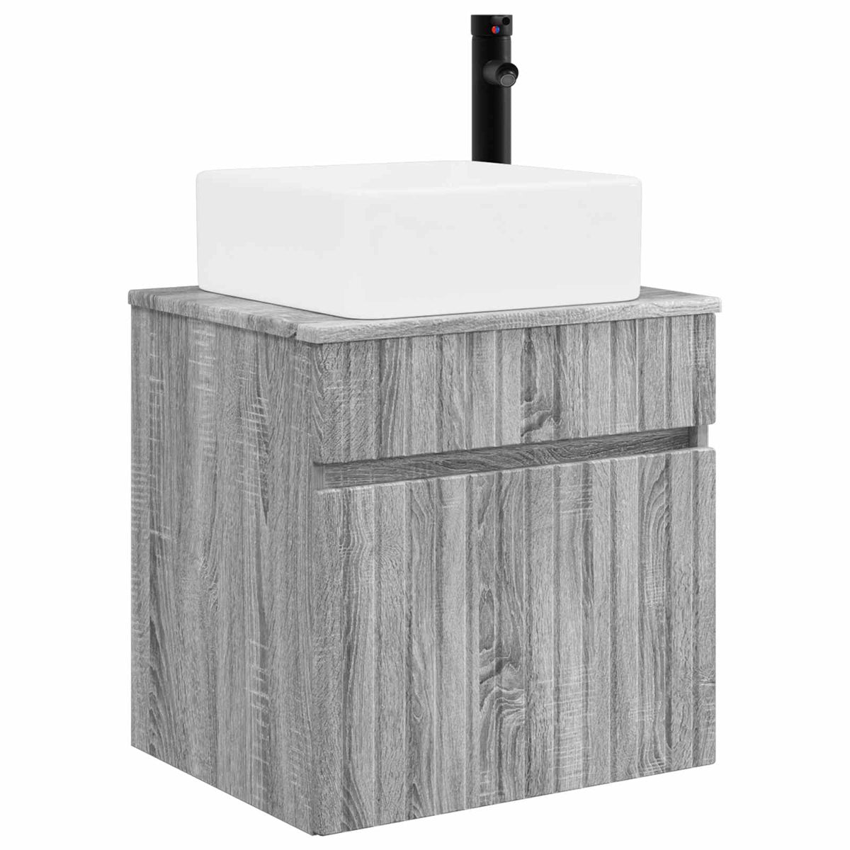 Vidaxl wandgemonteerde wastafelmeubel grijs sonoma 49 x 41 x 63 cm