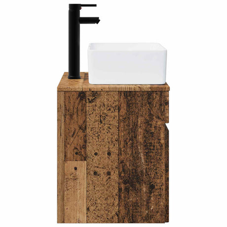 Vidaxl wandgemonteerde wastafelmeubel oud hout 49 x 41 x 63 cm