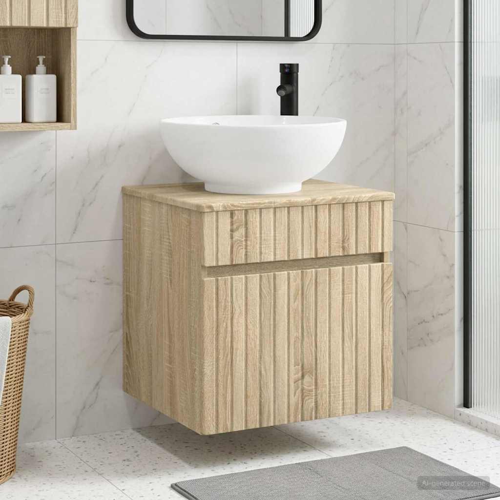 Vidaxl wandgemonteerde wastafelmeubel sonoma eiken 49 x 44,5 x 66,5 cm