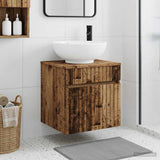 Vidaxl wandgemonteerde wastafelmeubel oud hout 49 x 44,5 x 66,5 cm