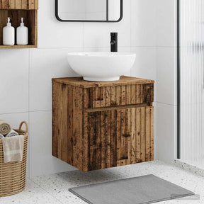 Vidaxl wandgemonteerde wastafelmeubel oud hout 49 x 44,5 x 66,5 cm